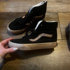 Vans Kids Black and Gold Sneakers